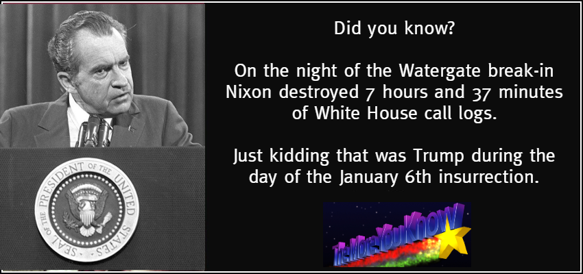 Nixon call logs insurrection meme
