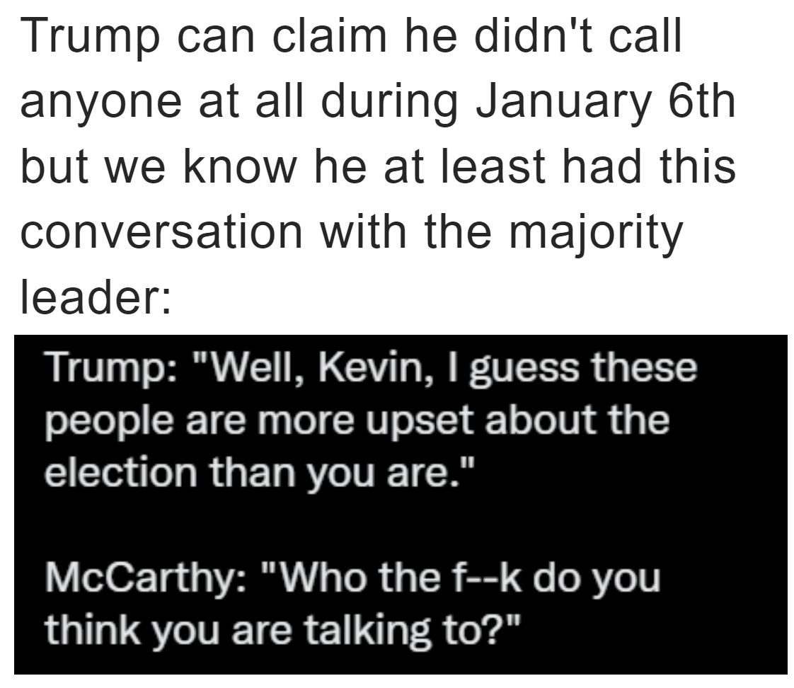 Trump call logs claim Jan 6 meme