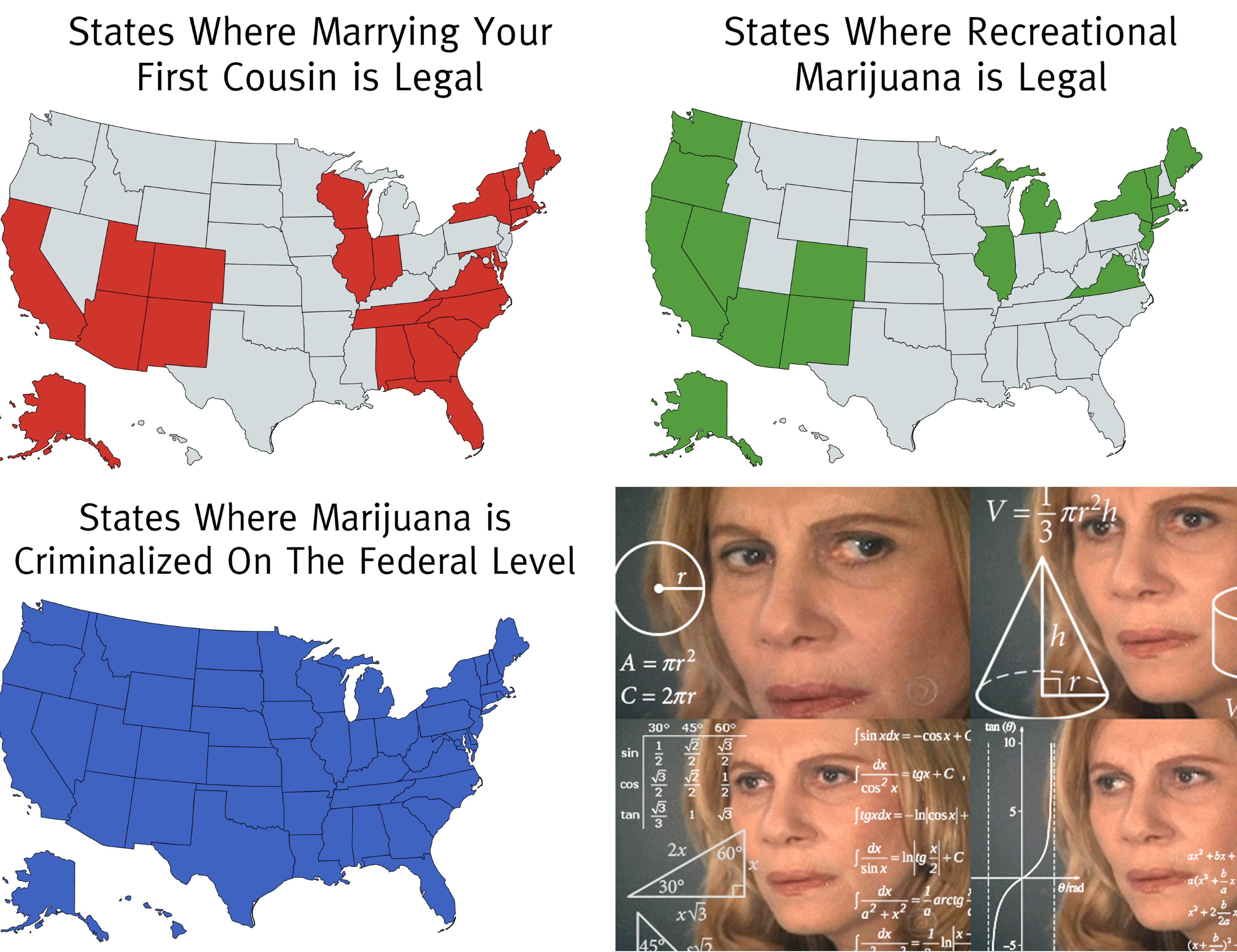 States where weed is illegal meme