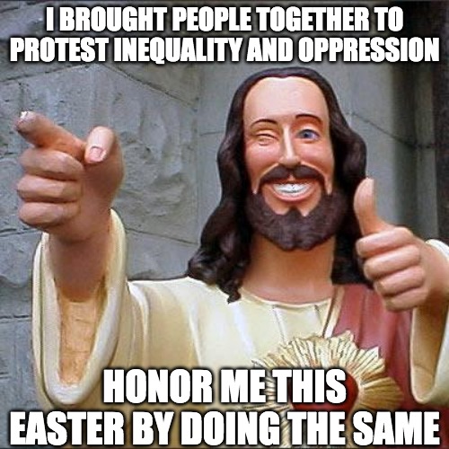 Easter protests meme