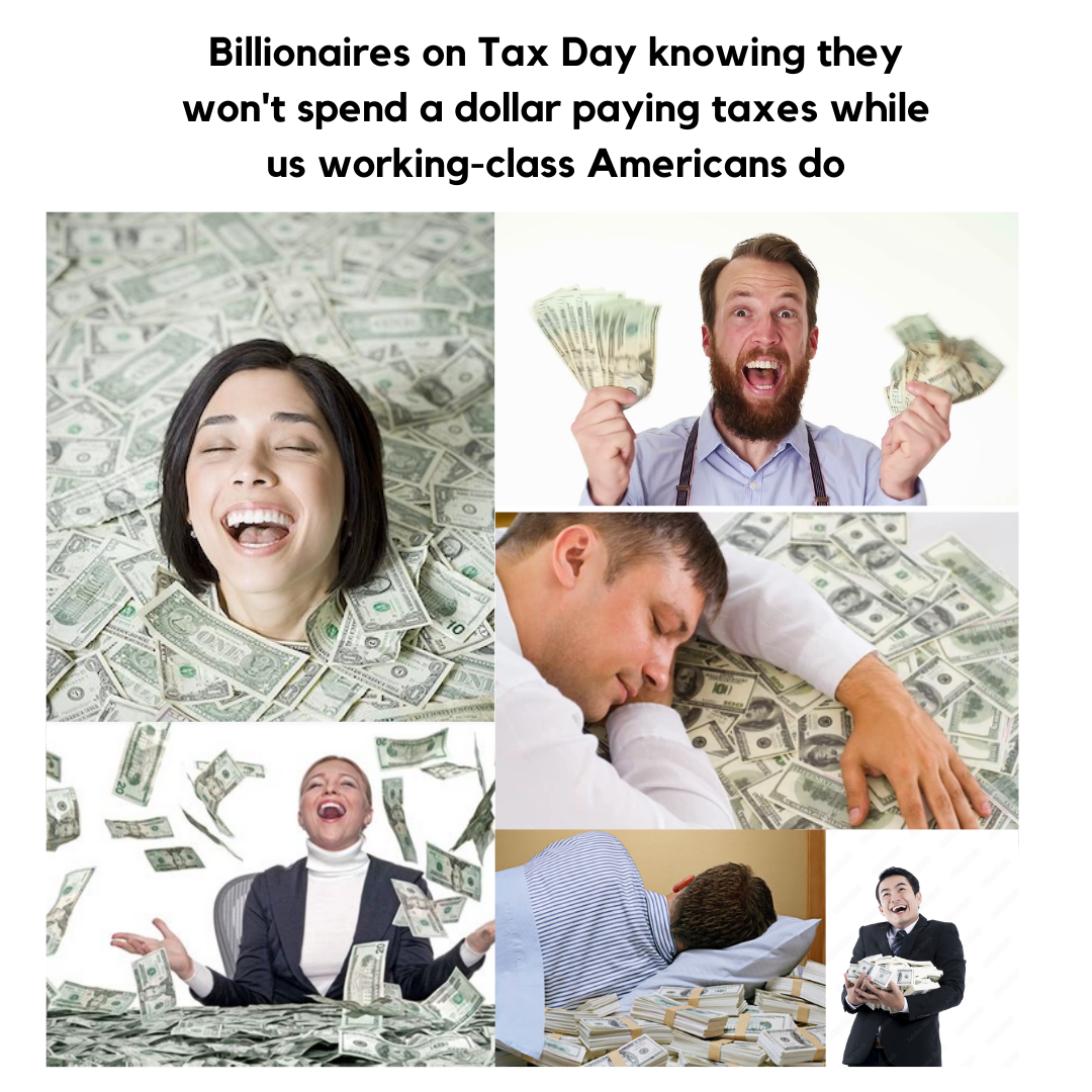 Billionaires on tax day meme