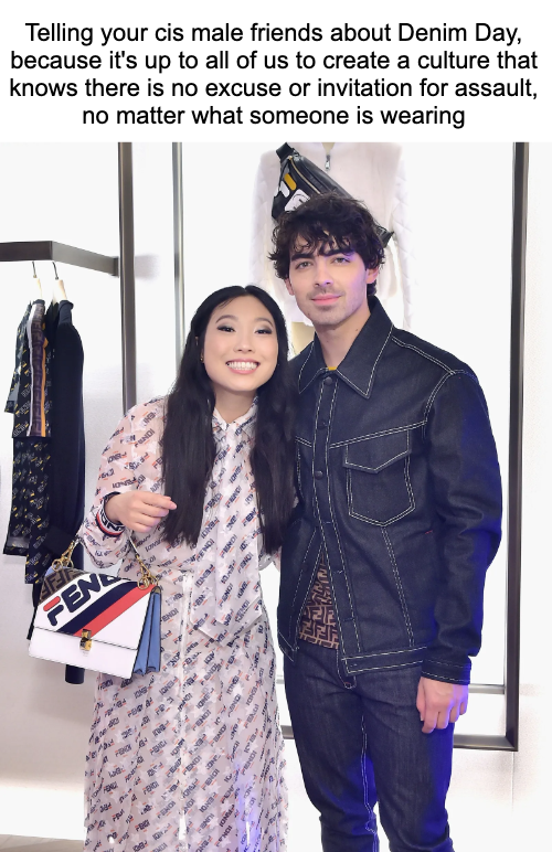 Cis men on denim day meme