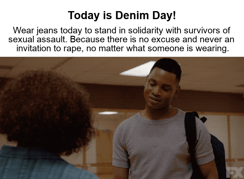 Stand with survivors denim day motion meme