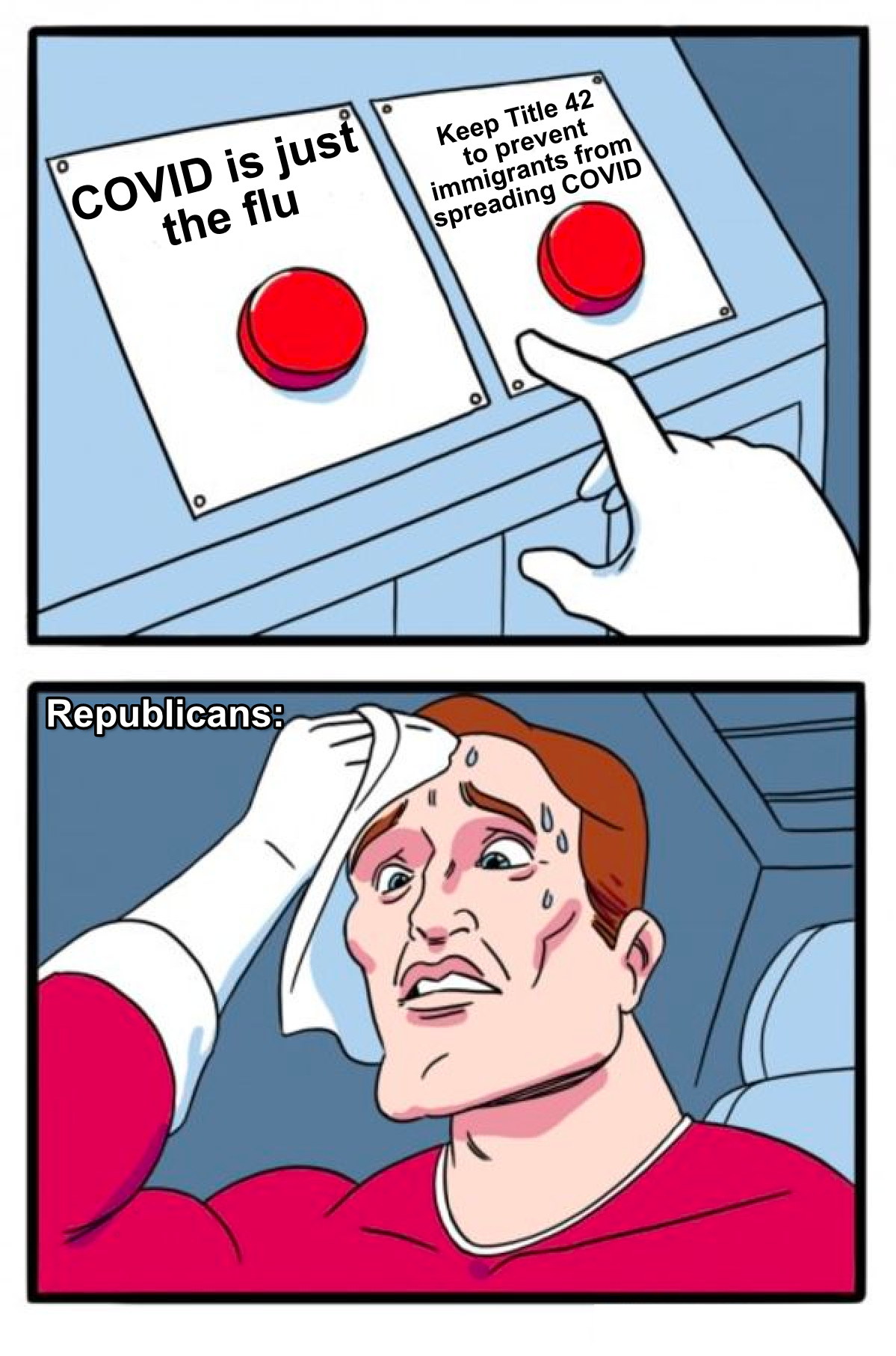 COVID is just the flu Republicans meme