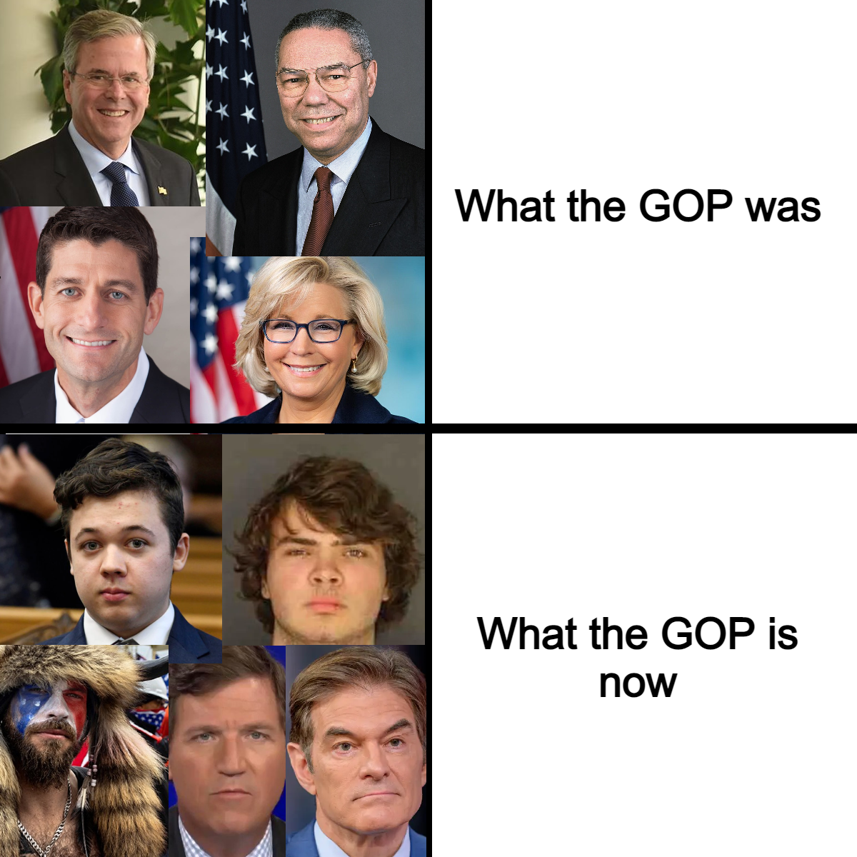 What the GOP was, what the GOP is now meme