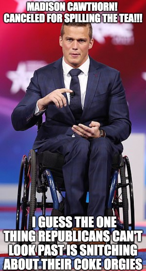 Madison Cawthorn canceled for spilling the tea meme