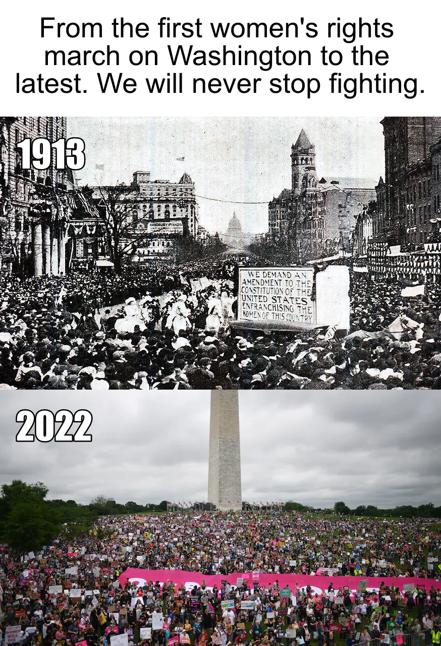 From the first women's right march on Washington to the latest meme