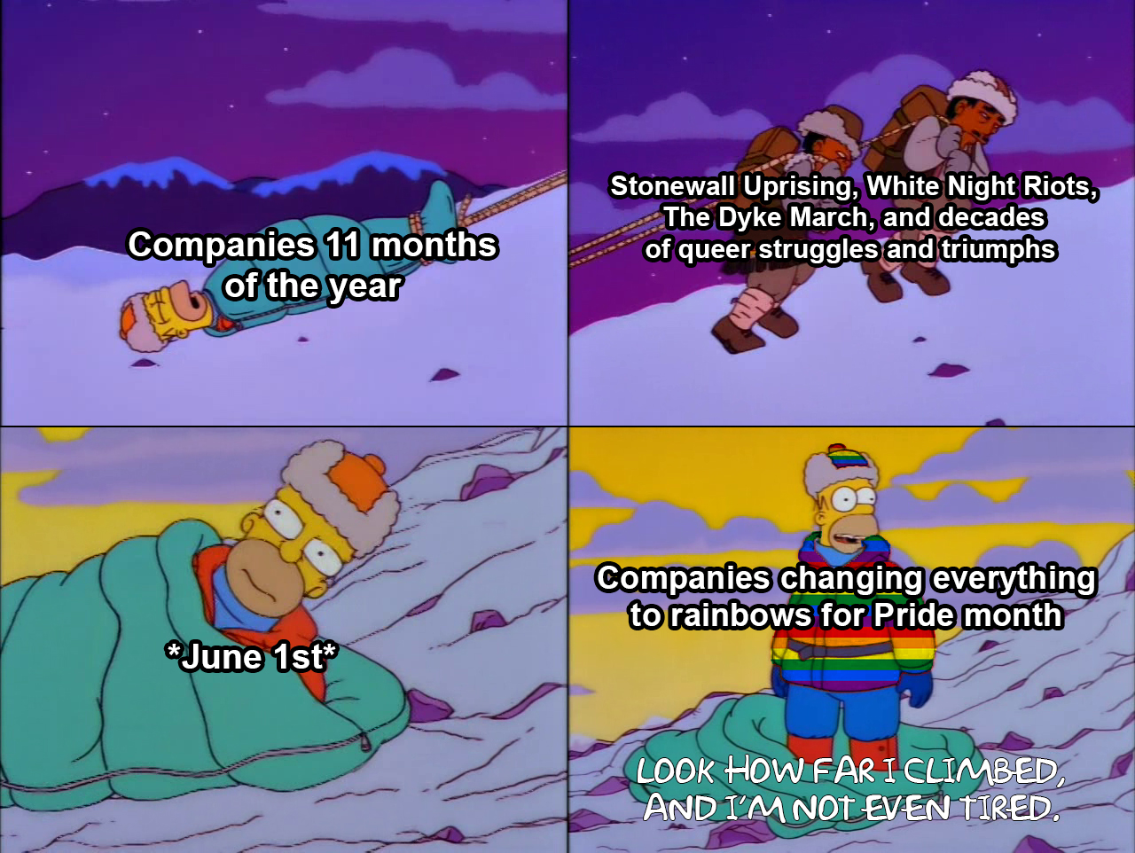 Companies 11 months of the year then changing everything to rainbow meme