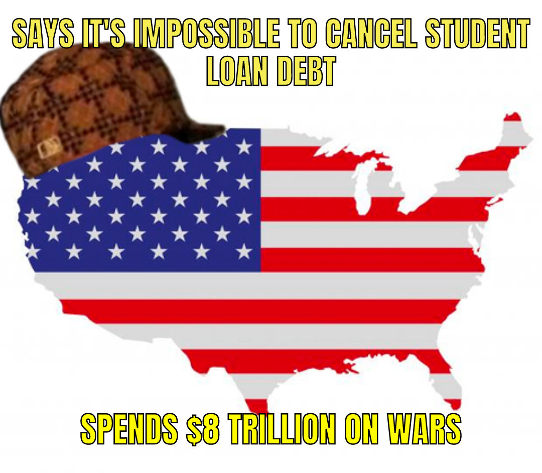 Says it's impossible to cancel student loan debt meme