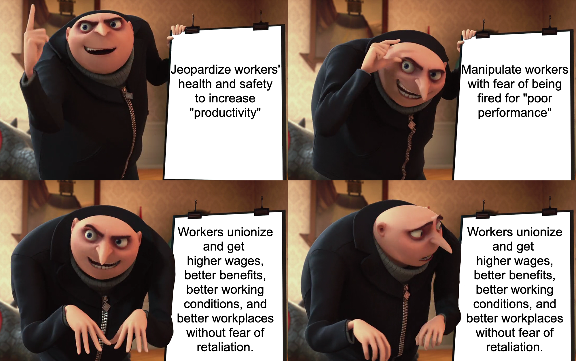 Employers jeopardizing workers' health and safety union meme
