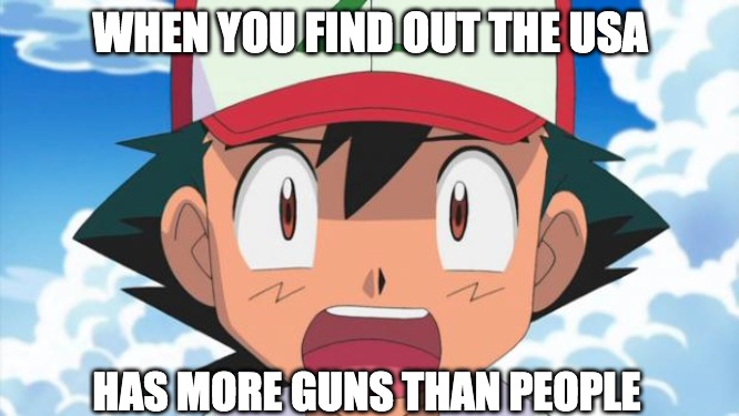 When you find out the USA has more guns than people meme