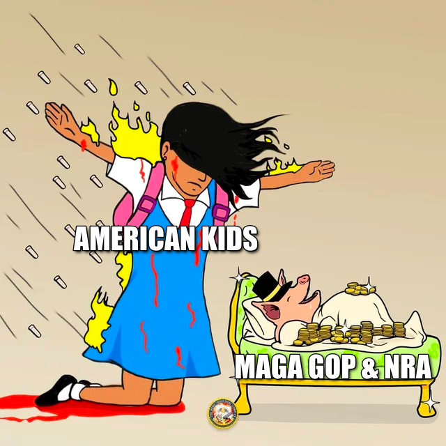 American kids taking bullets for the GOP and NRA meme