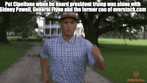 Cipollone running while they were planning the Jan 6th coup motion meme