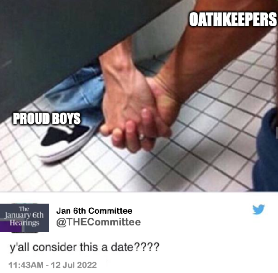 Proud boys and Oatkeepers Jan 6th meme