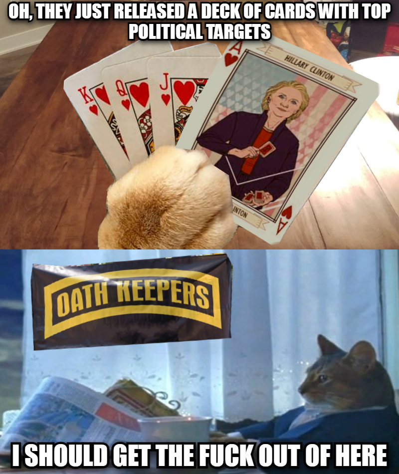 Oathkeepers deck of cards meme
