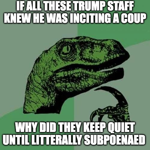 If the Trump staff knew he was inciting a coup meme