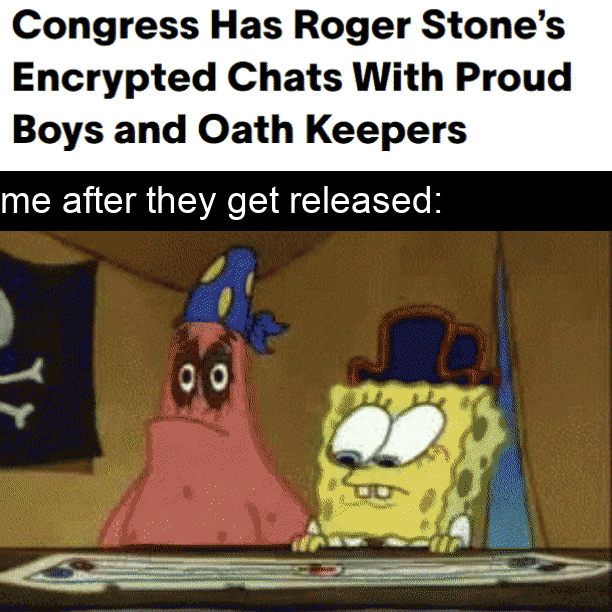 When congress releases Roger Stone's chats with Proud Boys and Oath Keepers motion meme