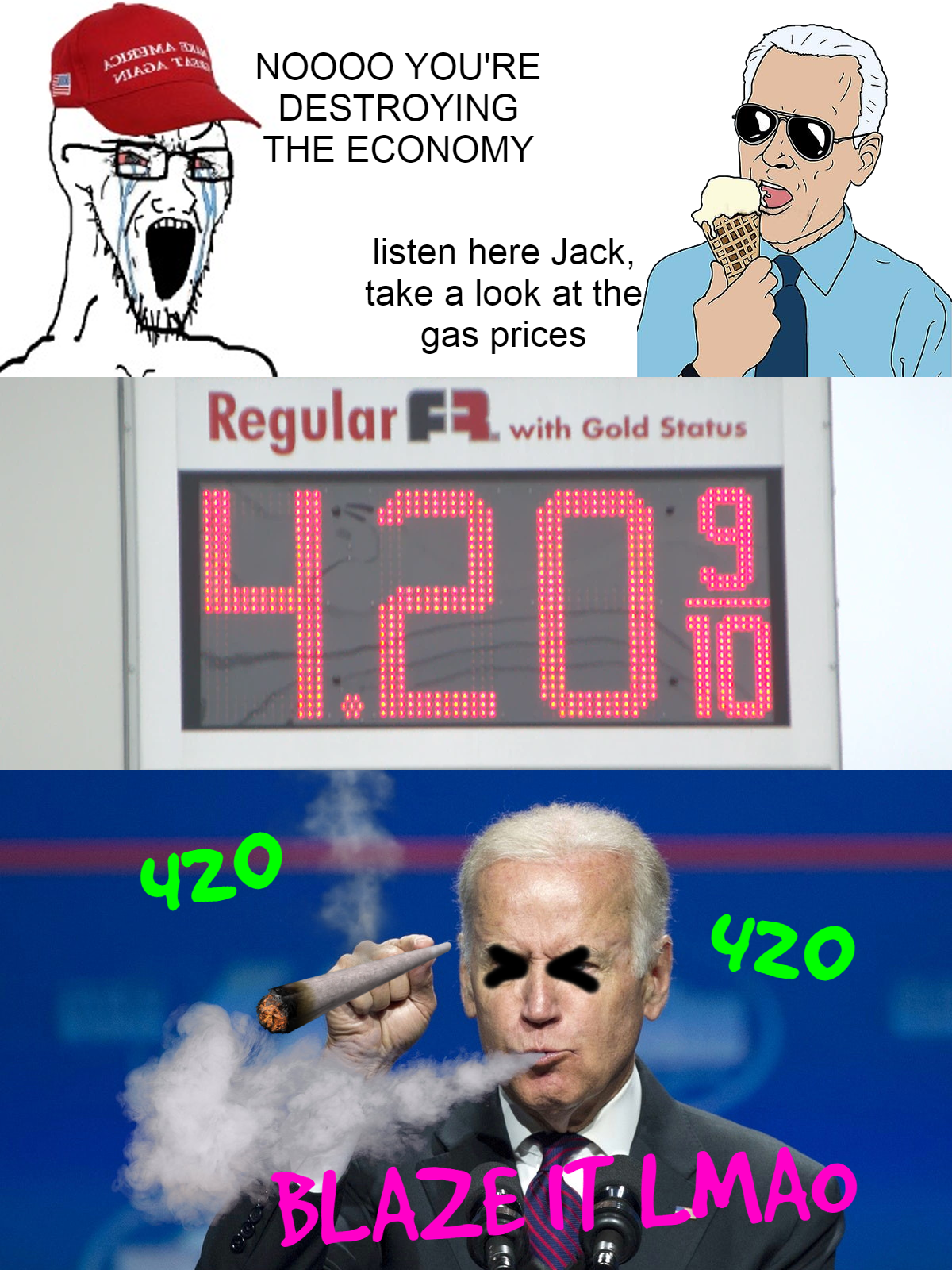 Biden gas prices recovery meme
