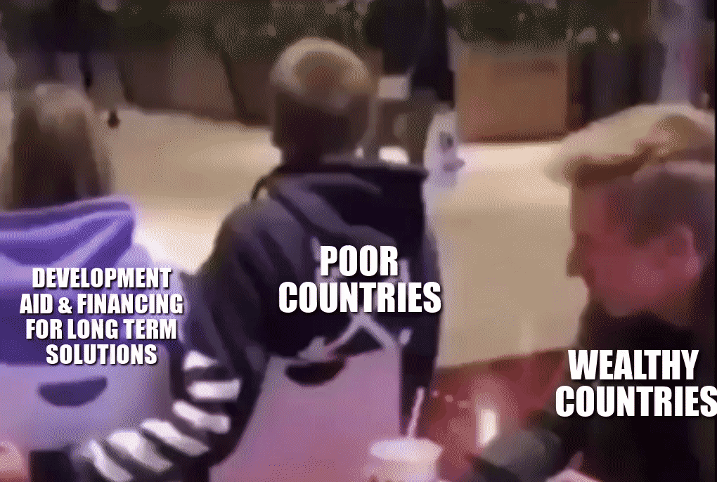 Wealthy countries supporting poorer countries motion meme