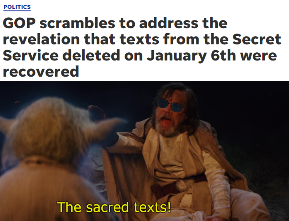 GOP scrambling to address secret service texts from Jan 6th meme