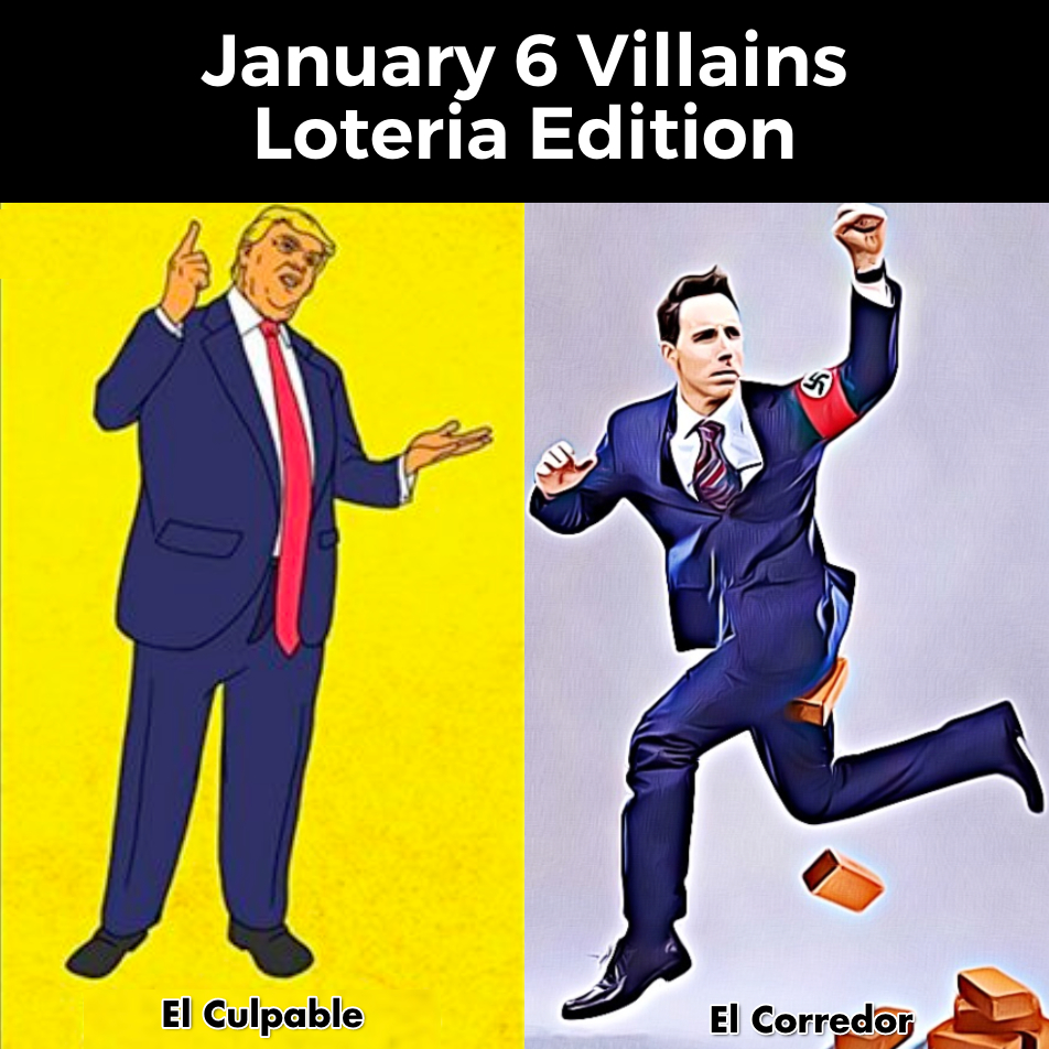 Trump and Josh Hawley Loteria card meme