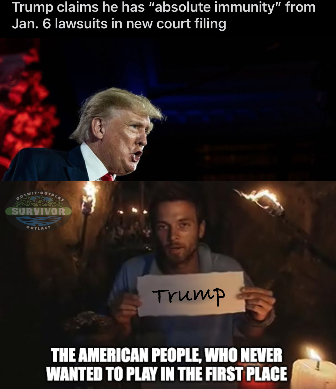 Trump claims absolute immunity from Jan. 6 lawsuits meme