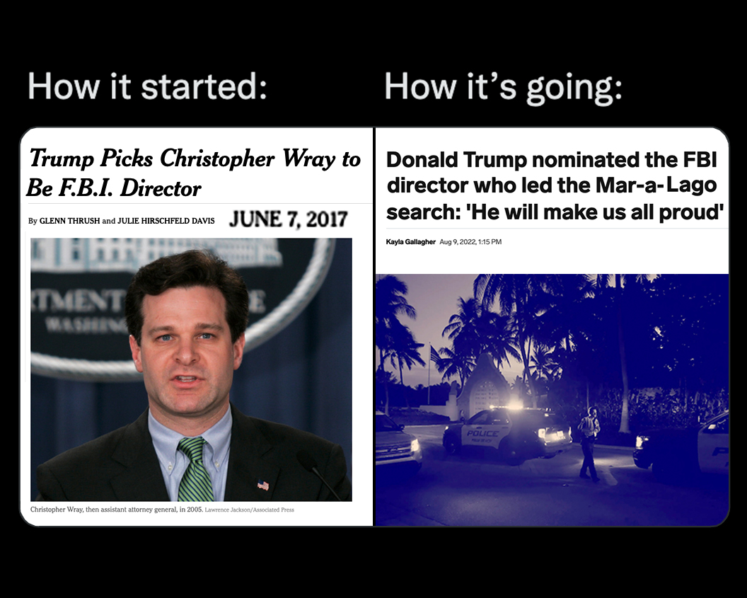 How it started with FBI director Christopher Wray meme