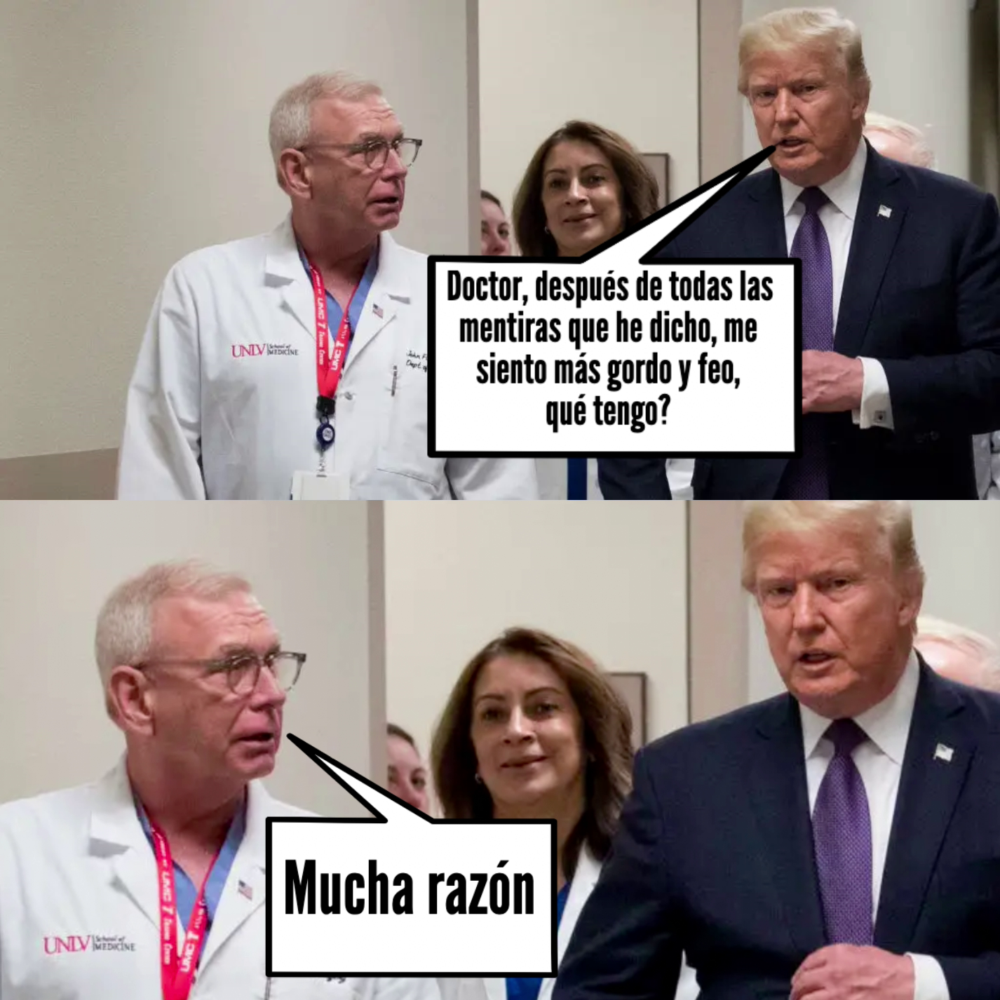 Doctor, despues de todas las mentiras que he dicho, me siento mas gordo y feo, que tengo? Mucha razon. meme