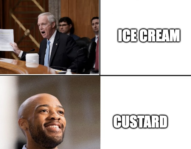 Ron Johnson and Mandela Barnes icecream and custard meme