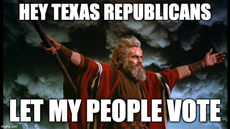 Hey, Texas Republicans, let my people vote meme