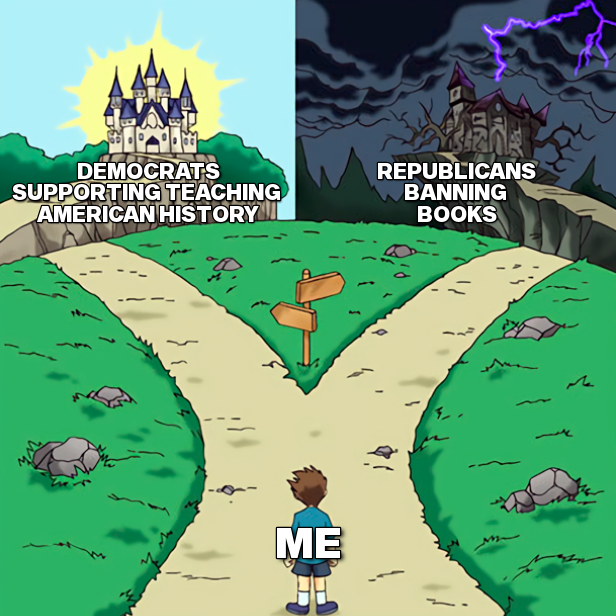 Democrats supporting teaching American history meme