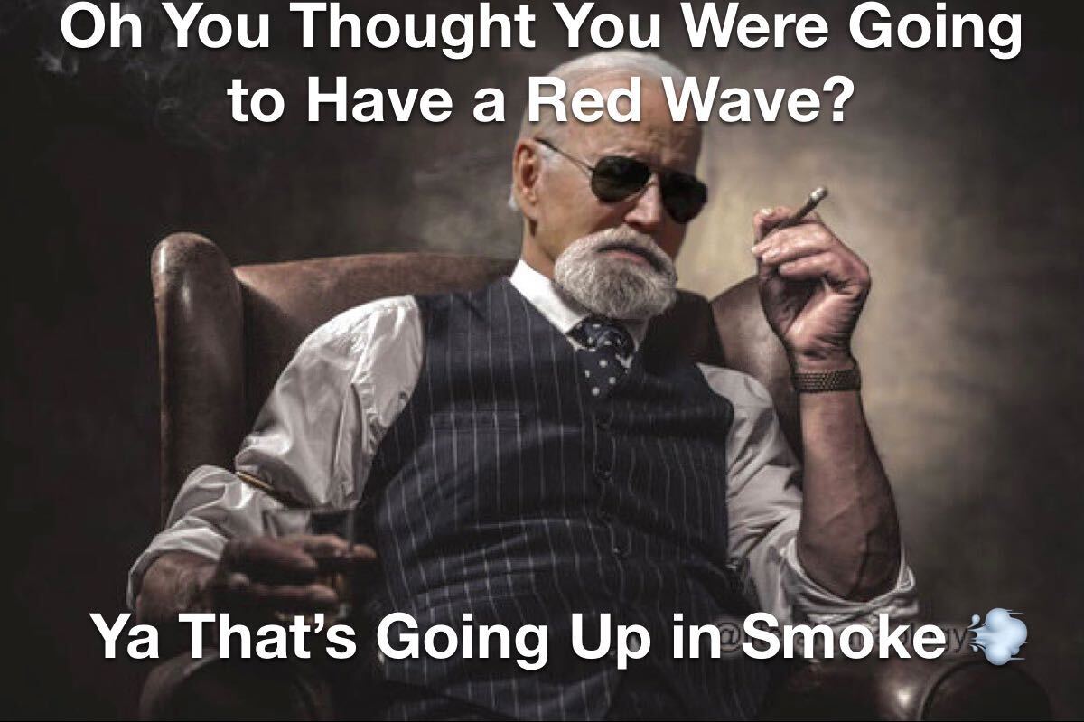 Oh you thought you were going to have a red wave, ya that's going up in smoke meme