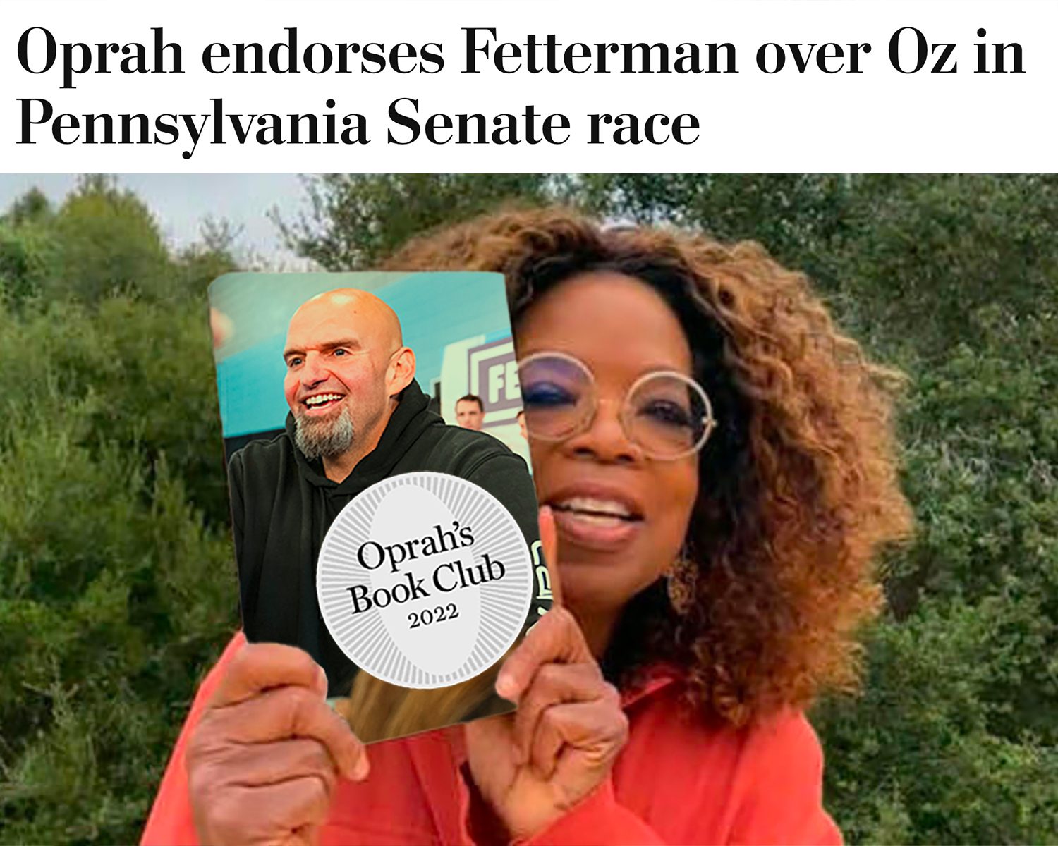 Oprah endorses Fetterman over Oz in Pennsylvania Senate race meme