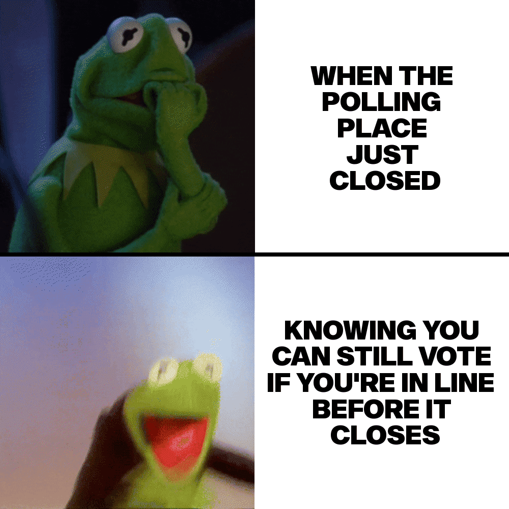 When the polling place just closed but you know you can still vote if you're in line before it closes motion meme