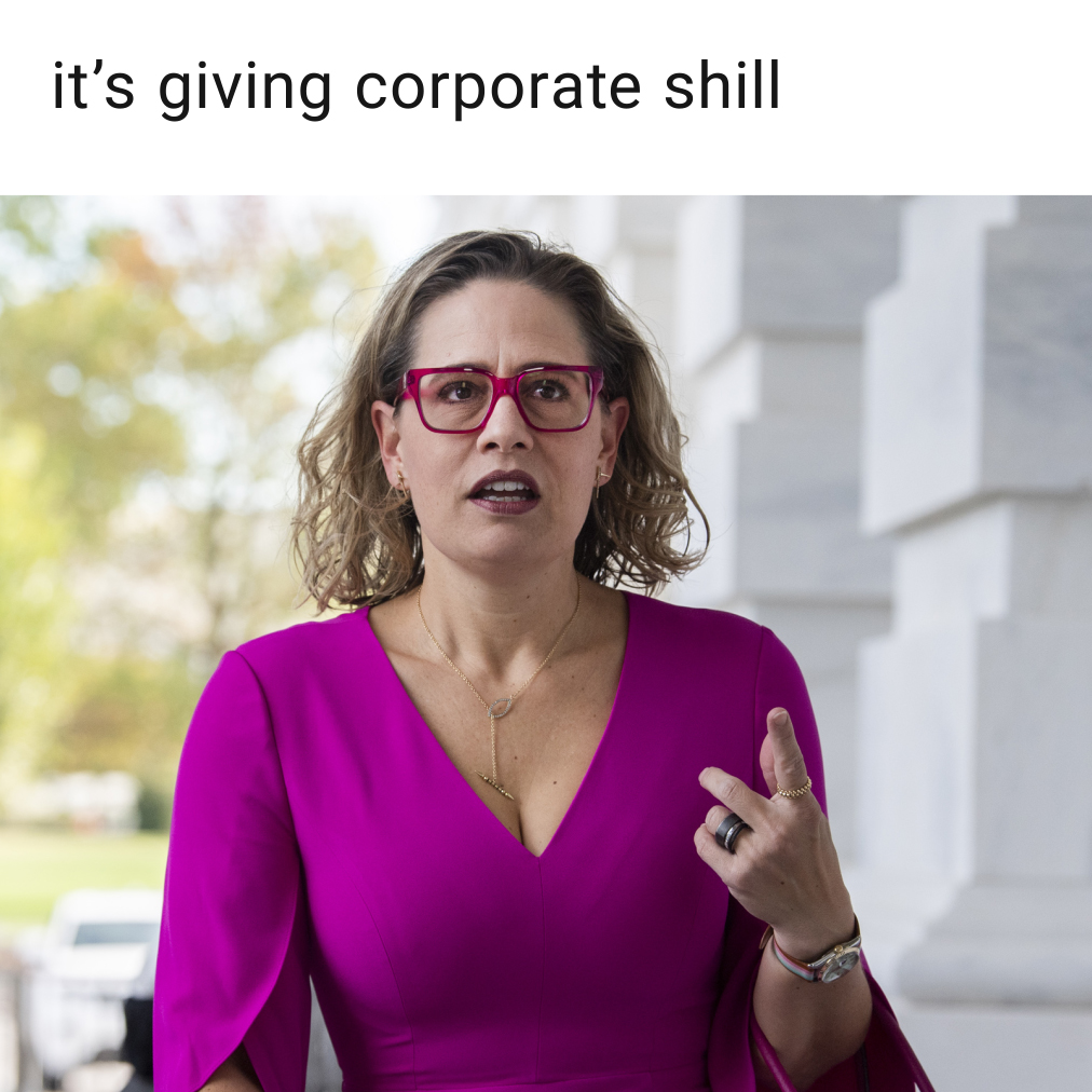 It's giving corporate shill meme