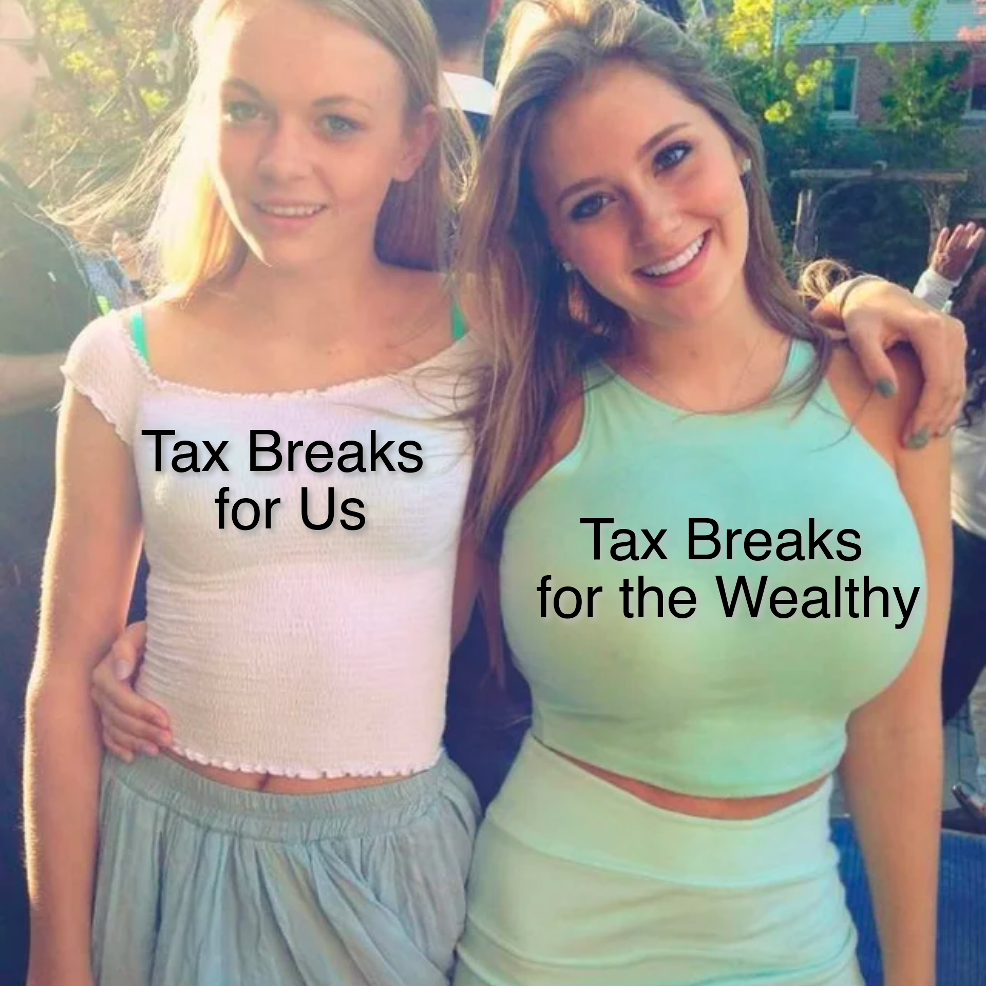 Tax breaks for us vs tax breaks for the wealthy meme
