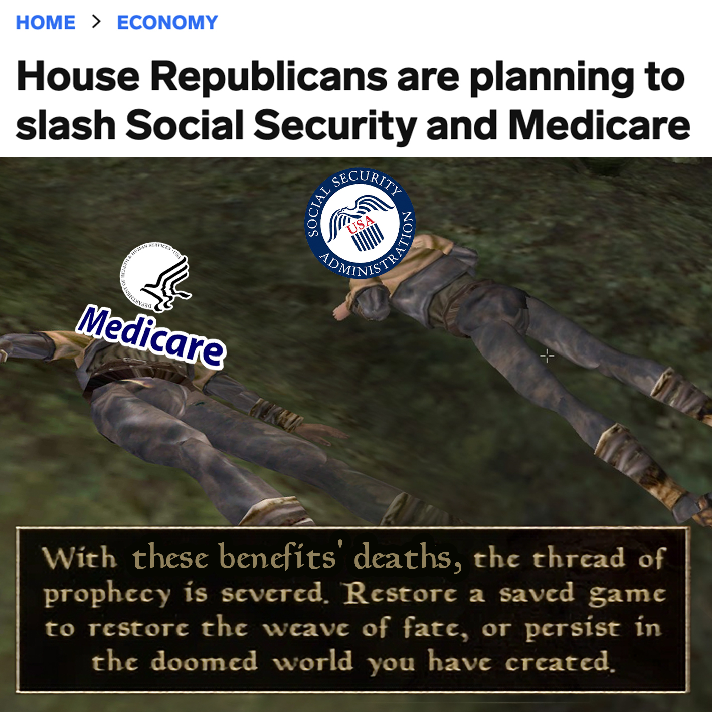 House Republicans are planning to slash Social Security and Medicare meme