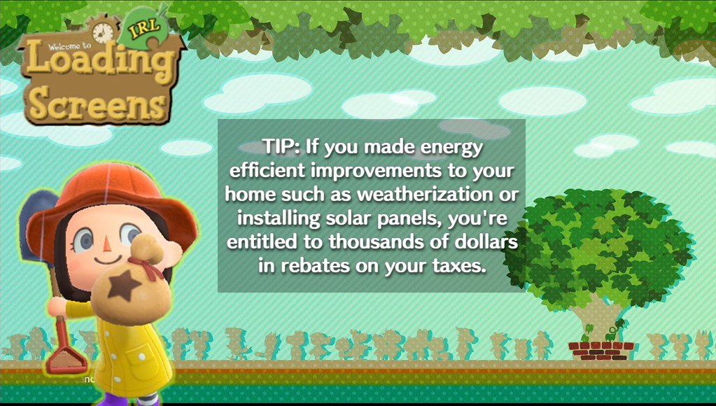 Animal Crossing energy efficient improvements rebates meme