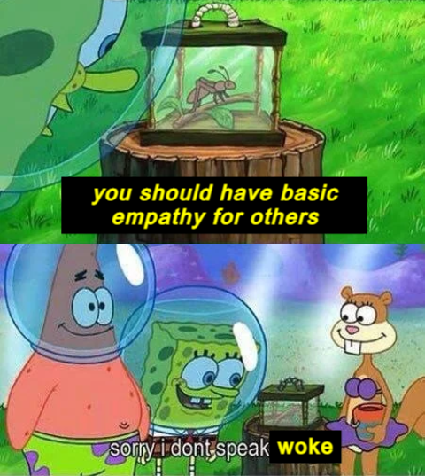 You should have basic empathy for others - sorry, I don't speak woke meme