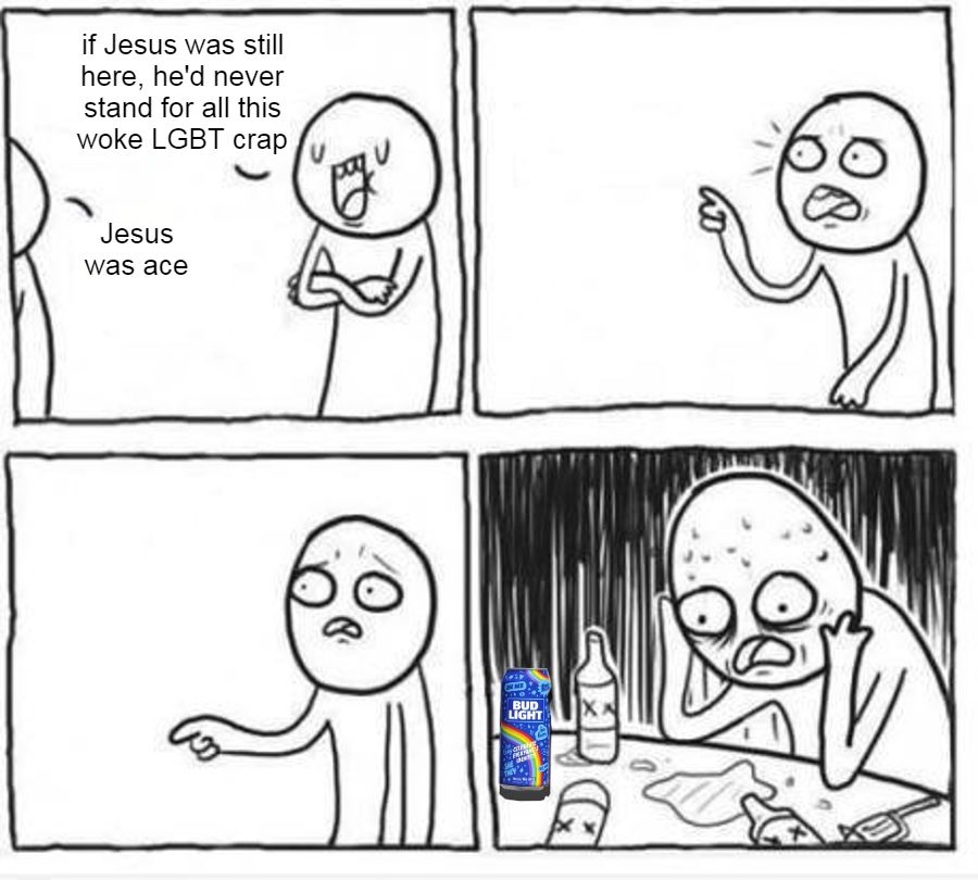 If Jesus was still here, he'd never stand for all this woke LGBT crap meme