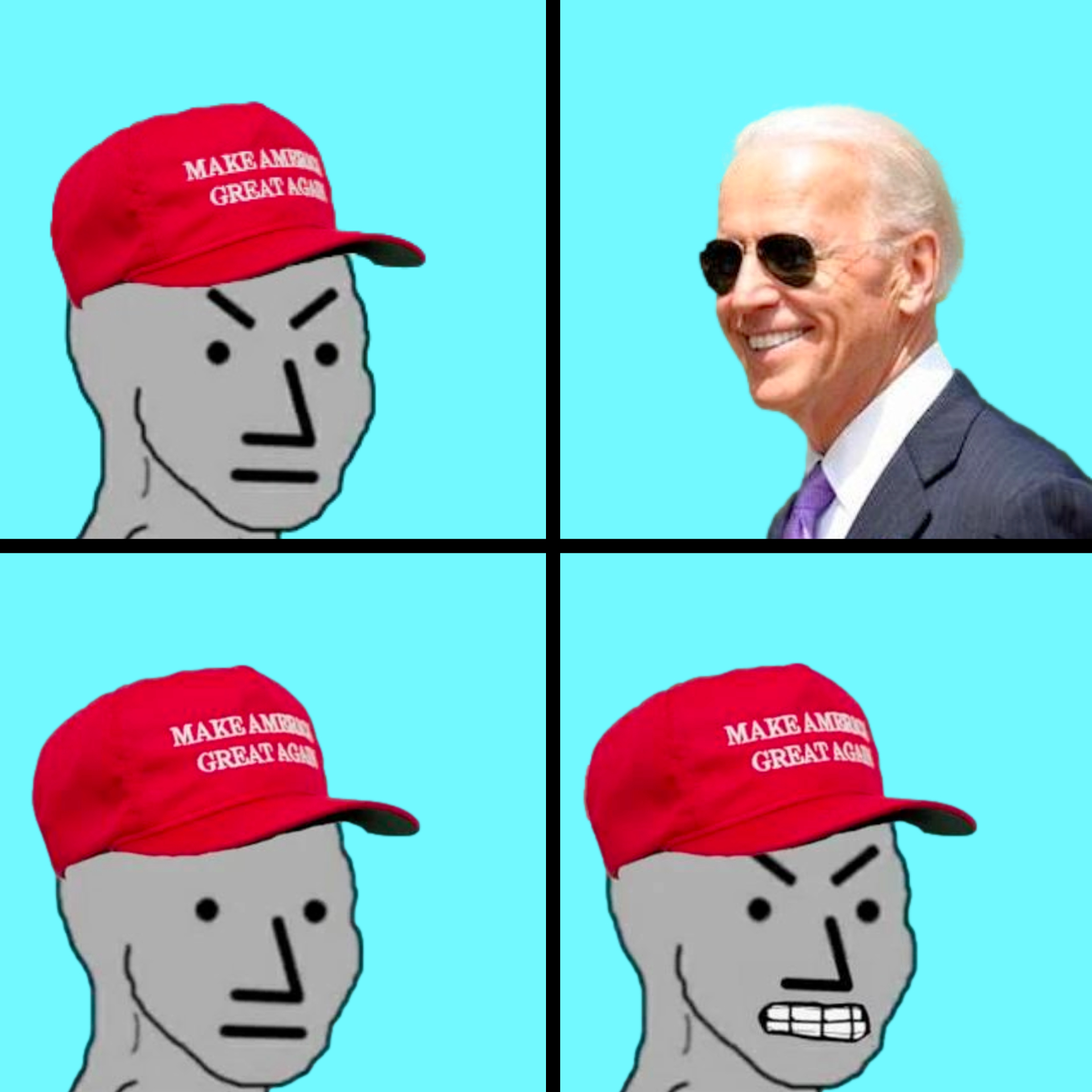MAGA wojack mad at Biden imgflip template meme