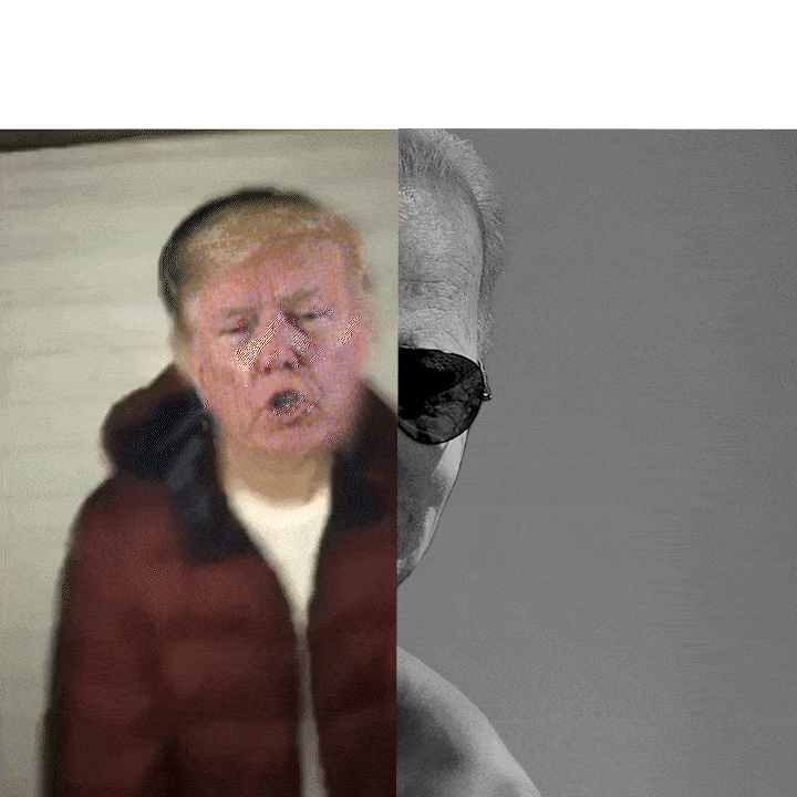 Trump and Chad Biden imgflip template motion meme