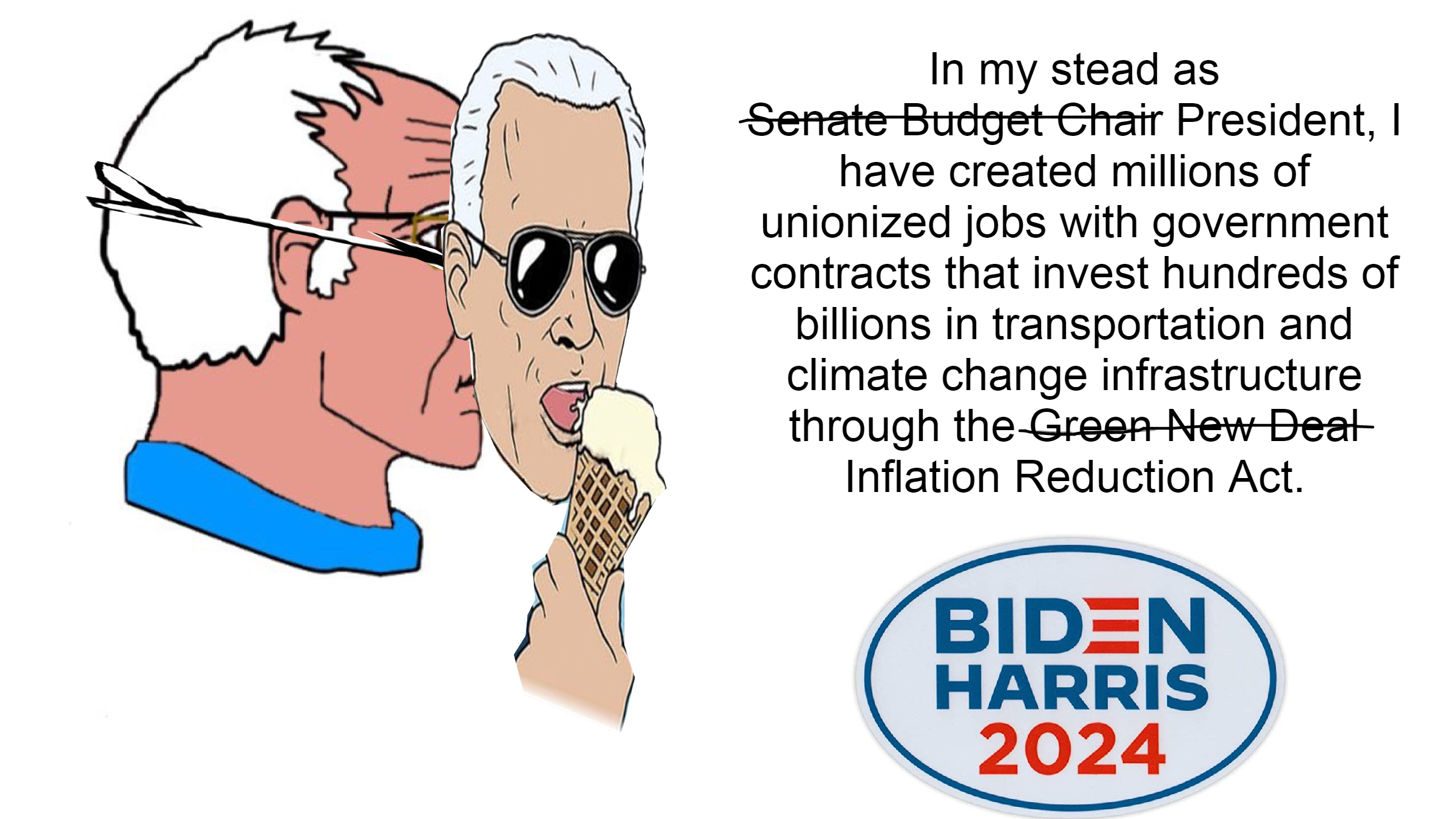 Biden fronting for Joe Biden infrastructure wins meme