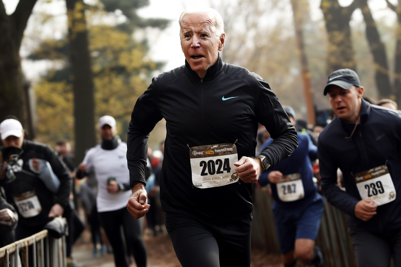 Biden running a marathon 2024 imgflip template meme