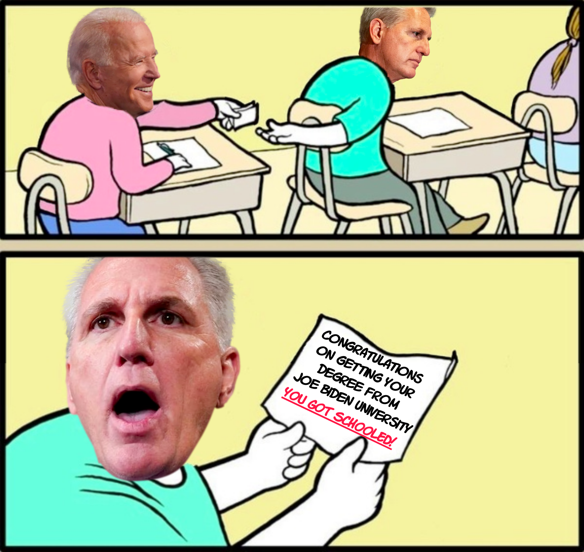 Kevin McCarthy got schooled by Joe Biden meme