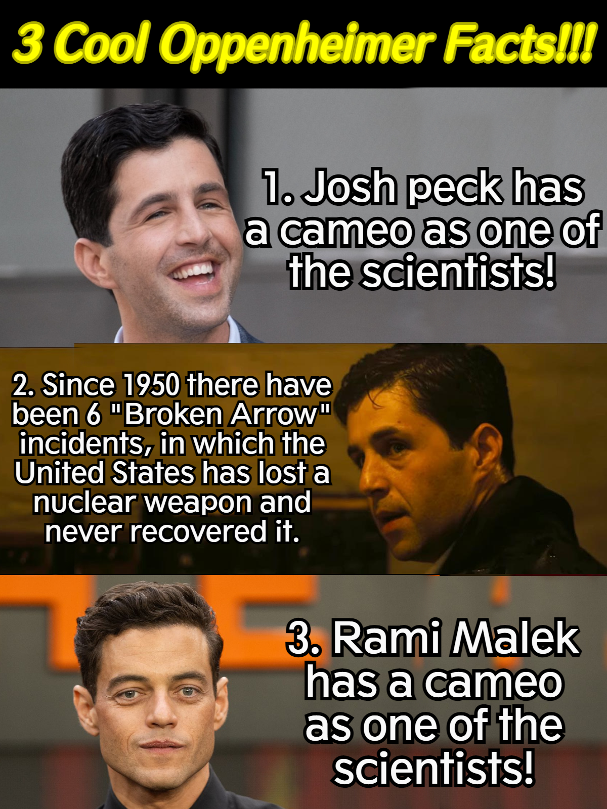 3 Cool Oppenheimer Facts meme