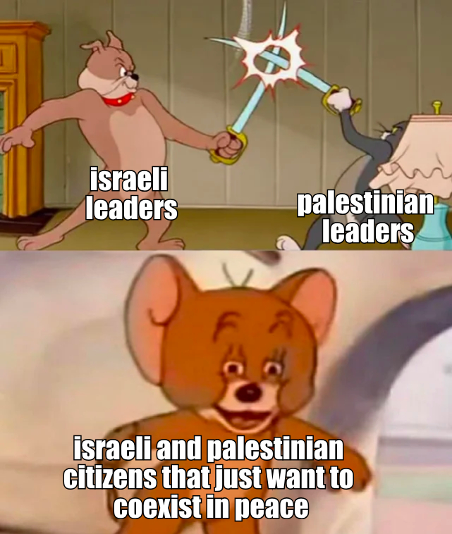 Israeli and Palestinian leaders fighting meme