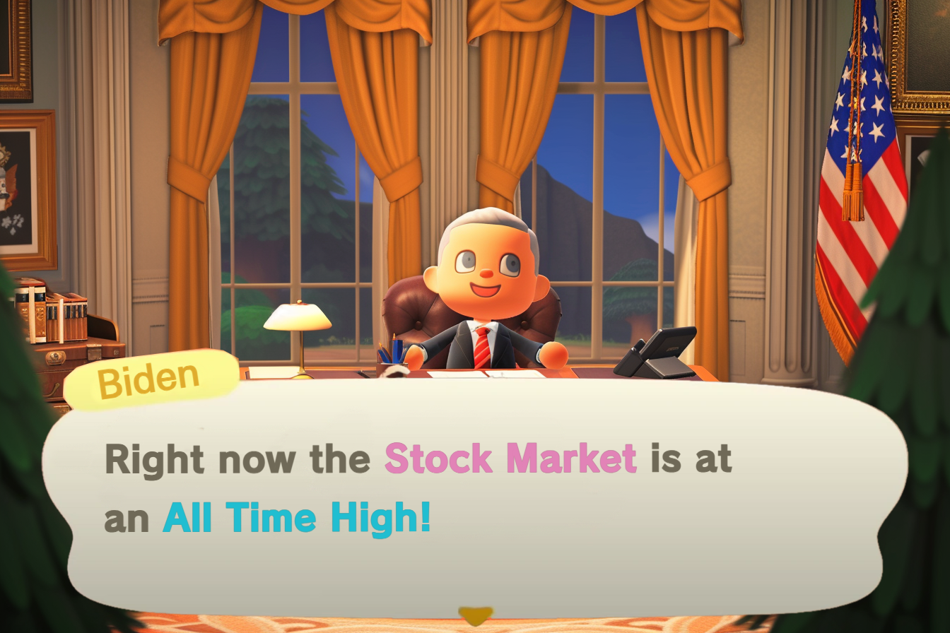 Right now the stock market is at an all time high meme