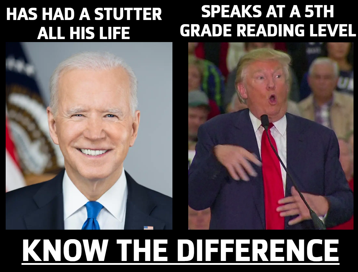 Has had a stutter all his life vs speaks at a 5th grade reading level meme