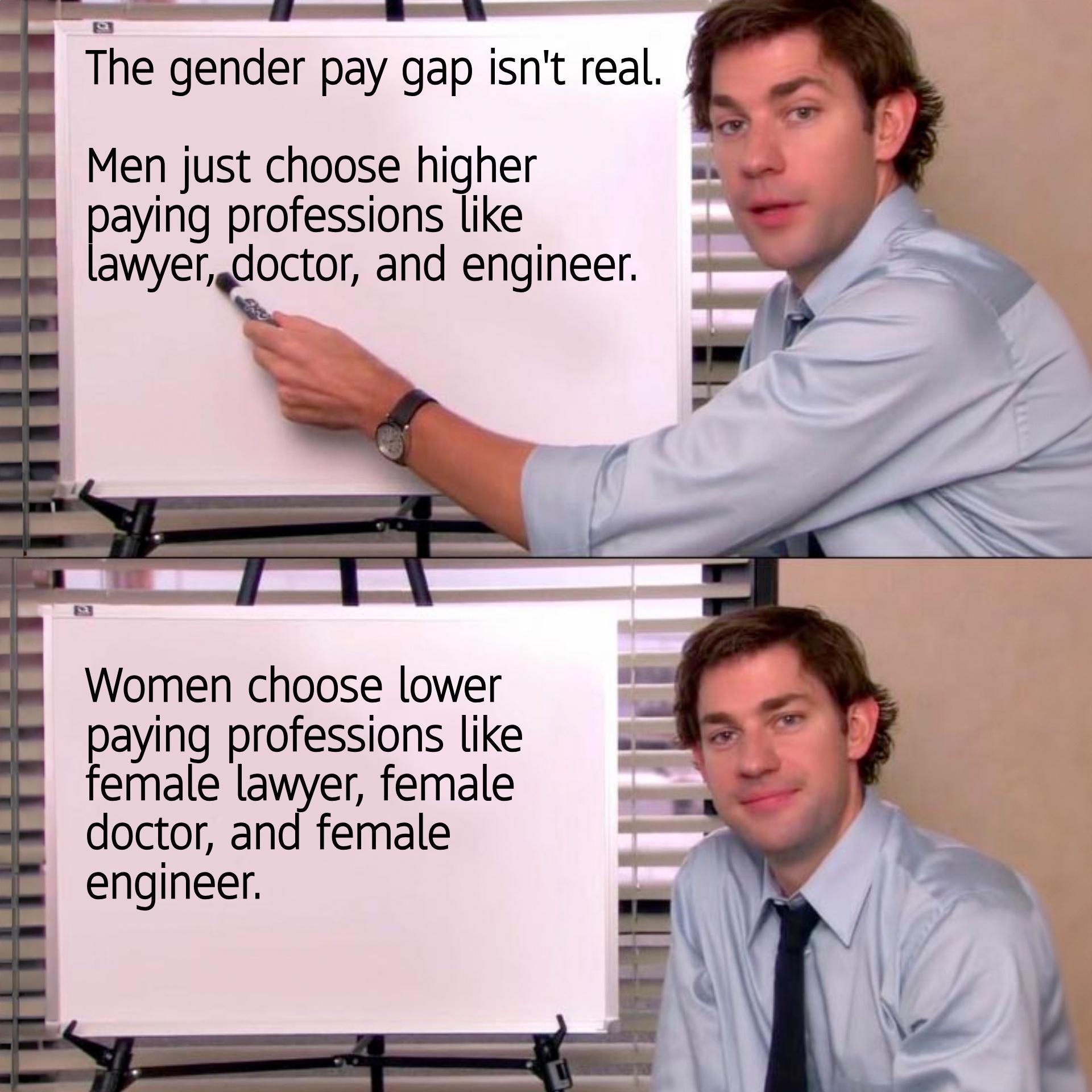 The gender pay gap isn't real meme